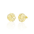 Rose shape zircon new design high quality classic women gold plated fashion jewelry set